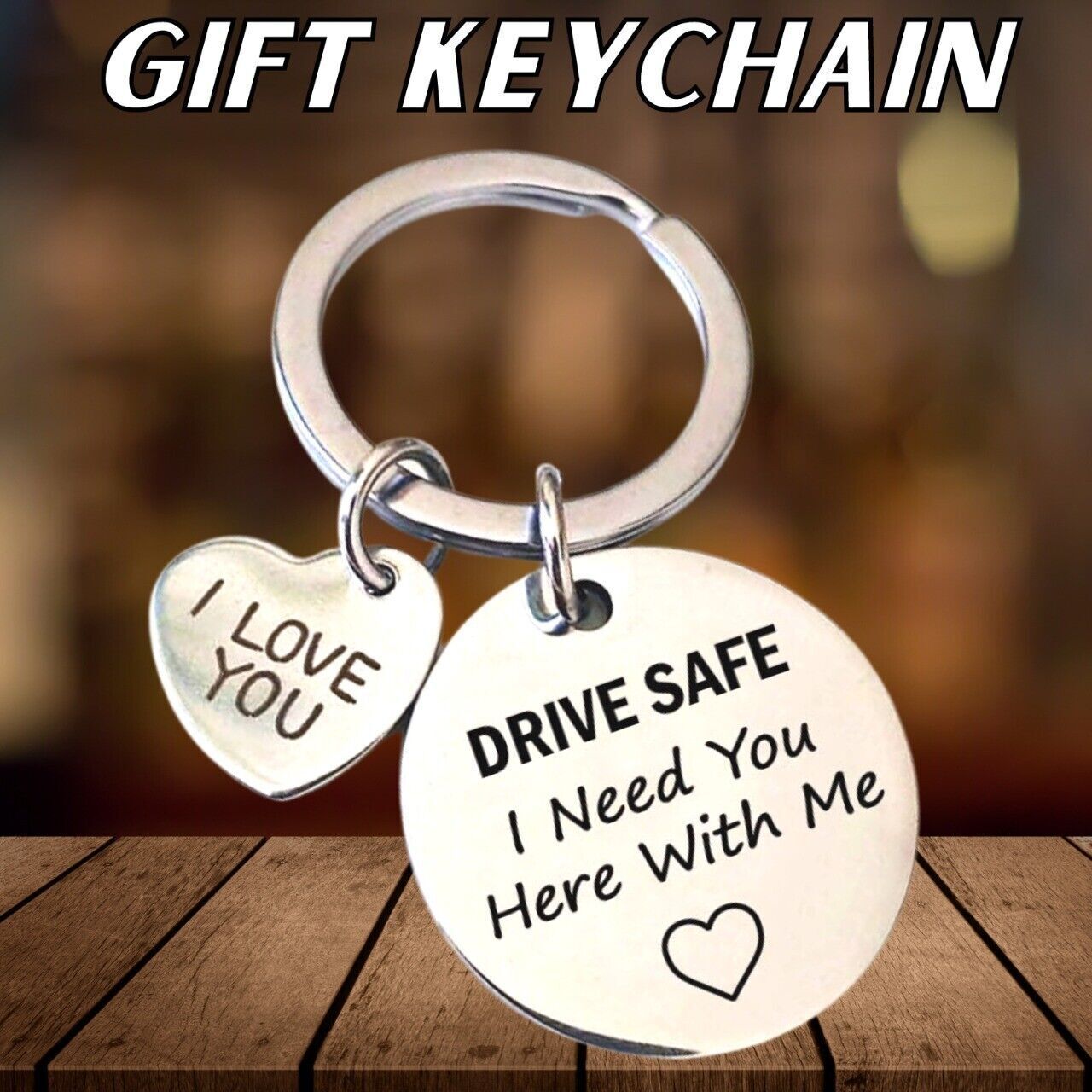 Boyfriend Husband Dad Couples Birthday Gifts Keychain Love Keyring - Drive Safe - Image 4