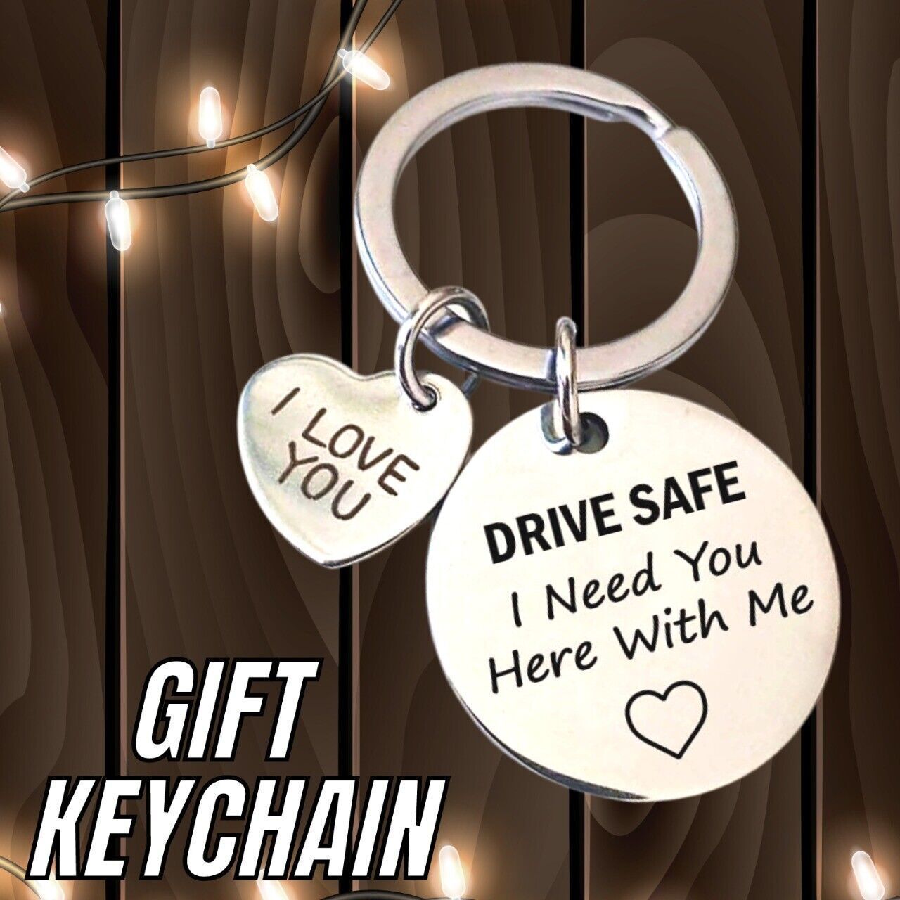 Boyfriend Husband Dad Couples Birthday Gifts Keychain Love Keyring - Drive Safe - Image 3