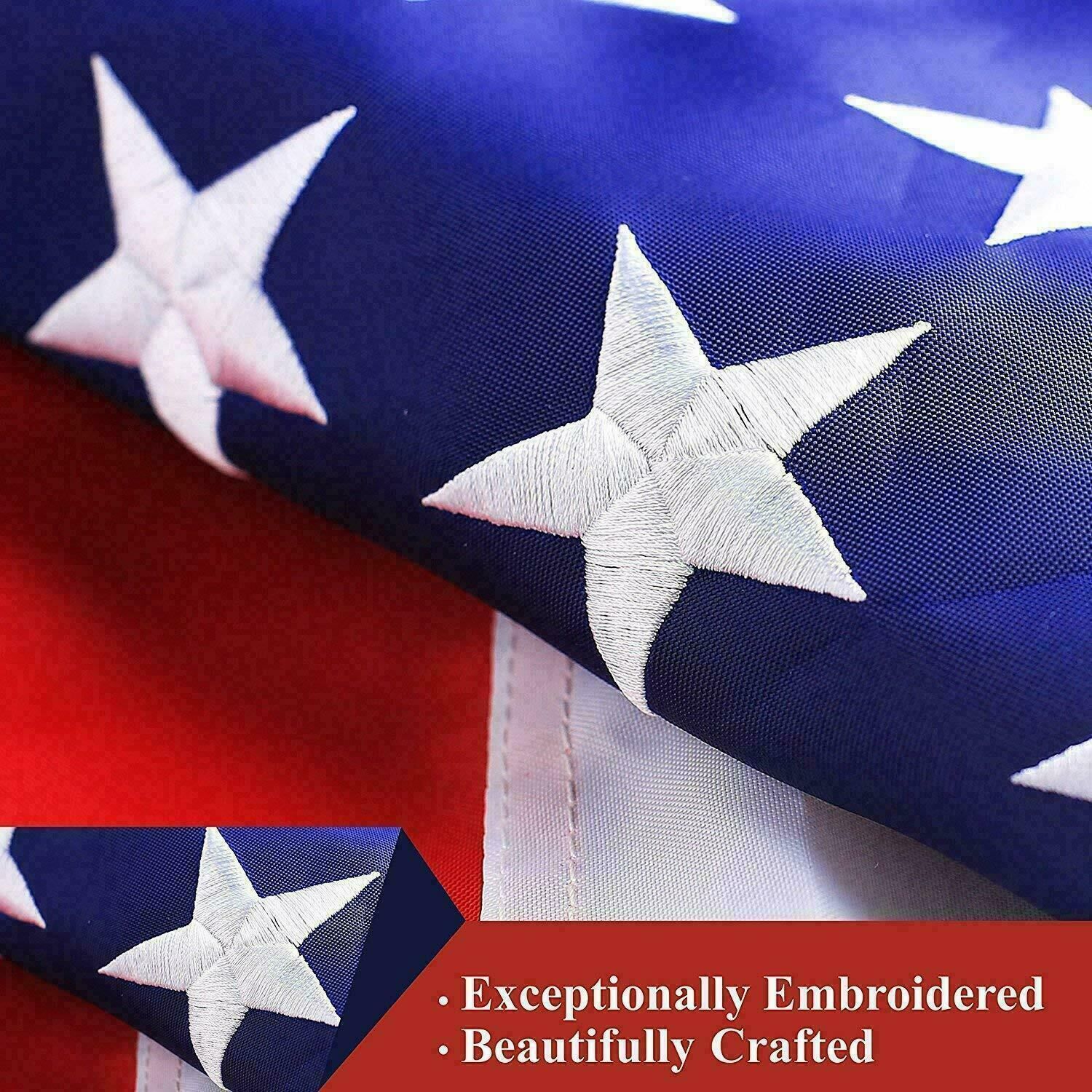 3x5ft US American Flag Heavy Duty Embroidered Stars Sewn Stripes Grommets Oxford - Image 3