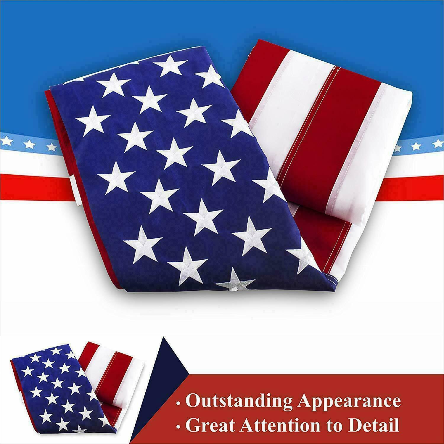 3x5ft US American Flag Heavy Duty Embroidered Stars Sewn Stripes Grommets Oxford - Image 4