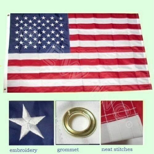 3x5ft US American Flag Heavy Duty Embroidered Stars Sewn Stripes Grommets Oxford - Image 2