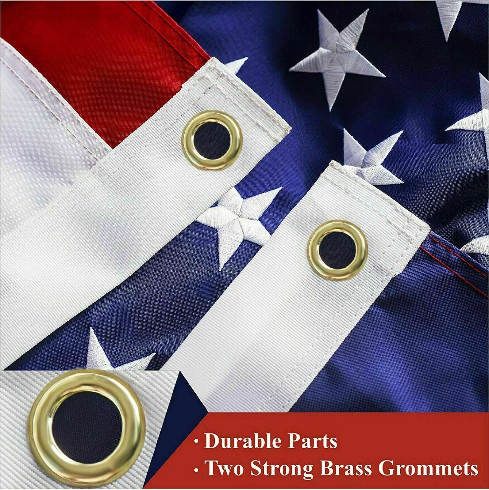 3x5ft US American Flag Heavy Duty Embroidered Stars Sewn Stripes Grommets Oxford - Image 8
