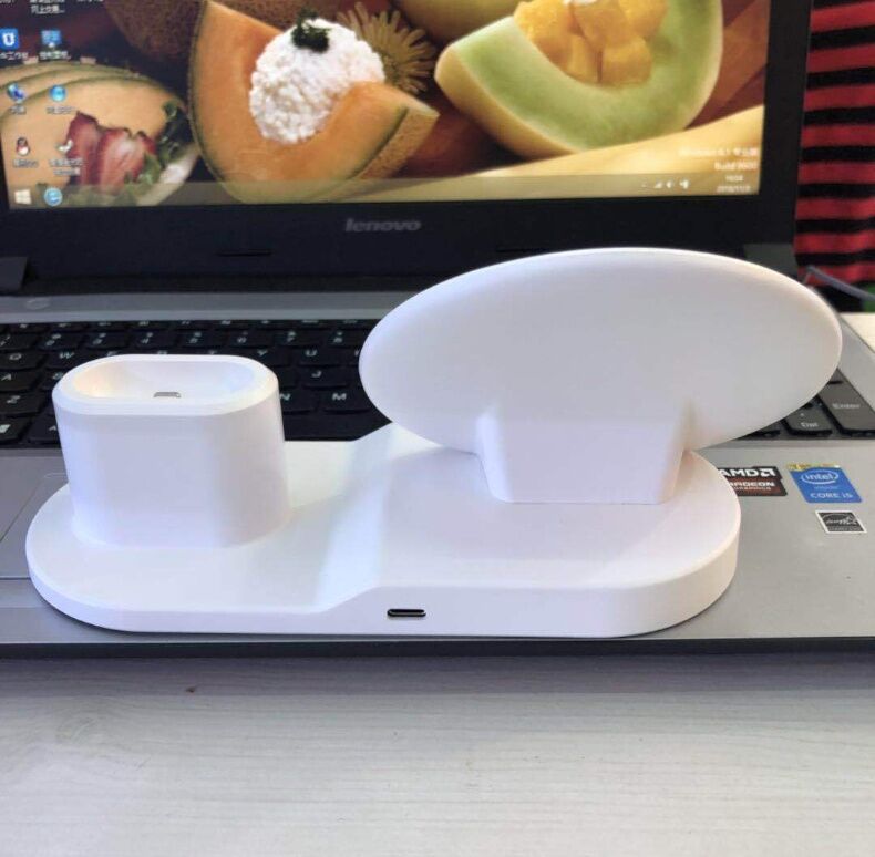 Wireless Charger Mobile Phone 3 In 1 Stand Watch Headphones - Image 2